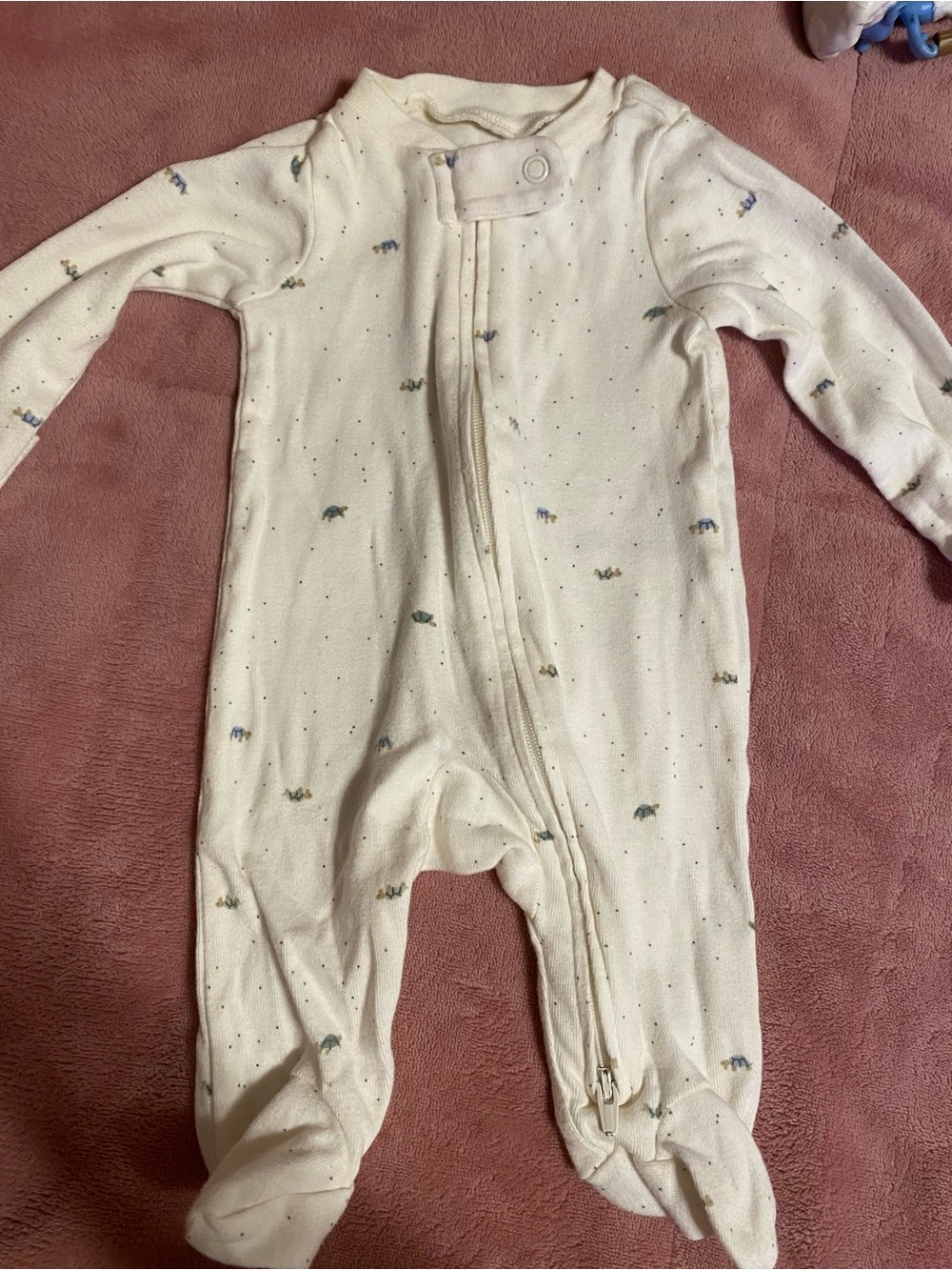 Carter's Cream Footed Baby One-Piece with Tiny Animal Print